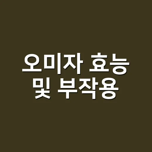 오미자 효능 및 부작용, 약과 같이 먹어도 괜찮을까요? - 요약