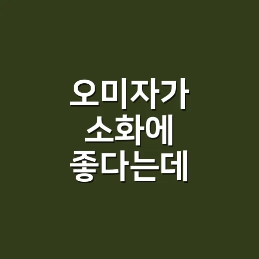 오미자가 소화에 좋다는데, 속쓰림 있는 분도 괜찮을까요? - 요약