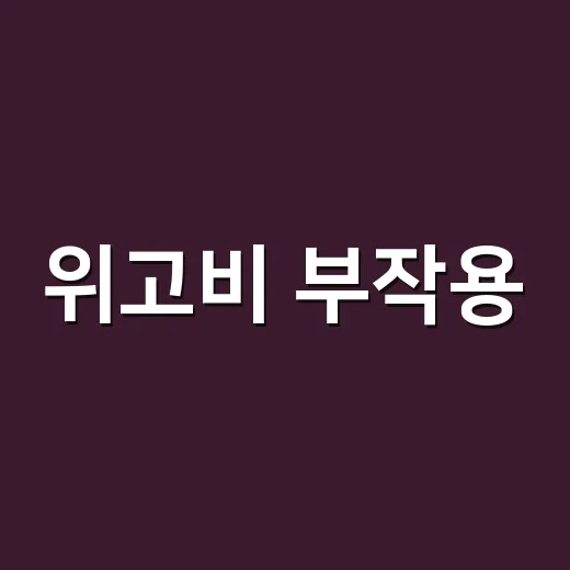 위고비 부작용, 속 불편함만 조심하면 될까요? - 요약