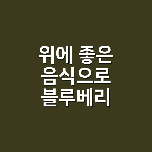 위에 좋은 음식으로 블루베리 드셔도 될까요? - 요약