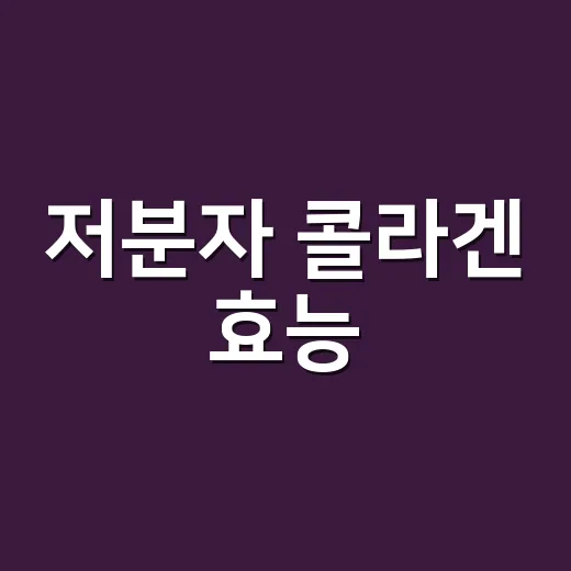 저분자 콜라겐 효능, 피부에 정말 차이가 있을까요? - 요약