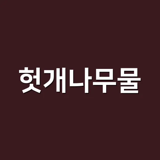 헛개나무물, 술 마신 다음 날 매일 마셔도 괜찮을까요? - 요약