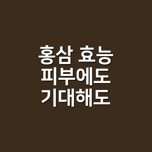 홍삼 효능 피부에도 기대해도 될까요? - 요약