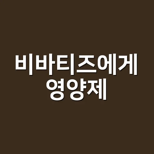 비바티즈에게 영양제, 얼마나 먹여야 할까요? - 요약