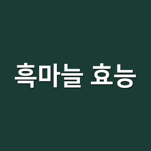 흑마늘 효능, 약 먹는 중에도 기대해도 될까요? - 요약