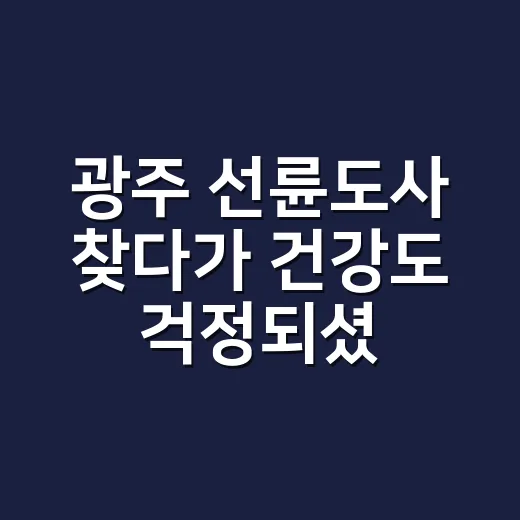 광주 선륜도사 찾다가 건강도 걱정되셨나요? - 요약