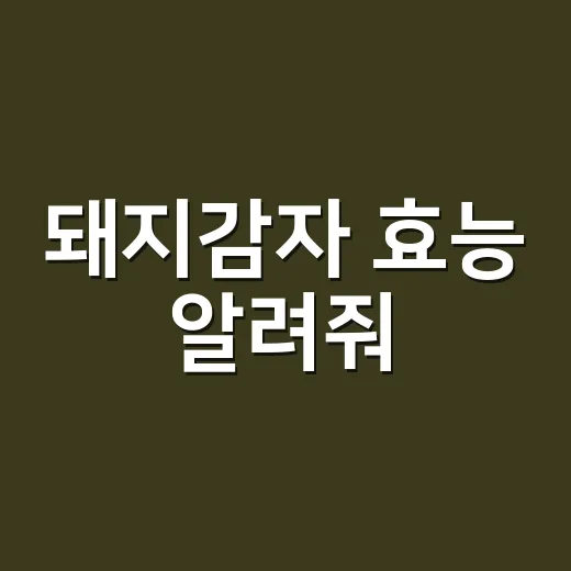 돼지감자 효능 알려줘, 혈당에도 좋을까요? - 요약