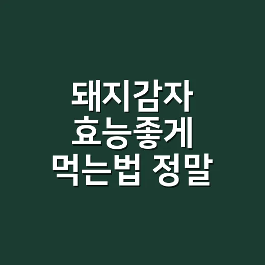 돼지감자 효능좋게 먹는법 정말 따로 있을까요? - 요약