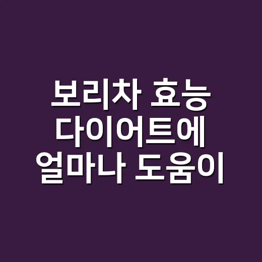 보리차 효능 다이어트에 얼마나 도움이 될까요? - 요약