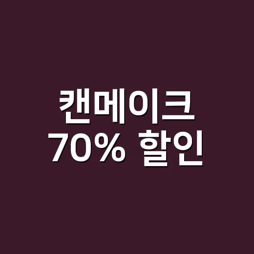 캔메이크 70% 할인, 2026 하반기 세일 진짜인가요? - 요약