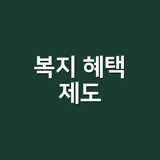 복지 혜택 제도, 병원비에도 적용될까요? - 요약