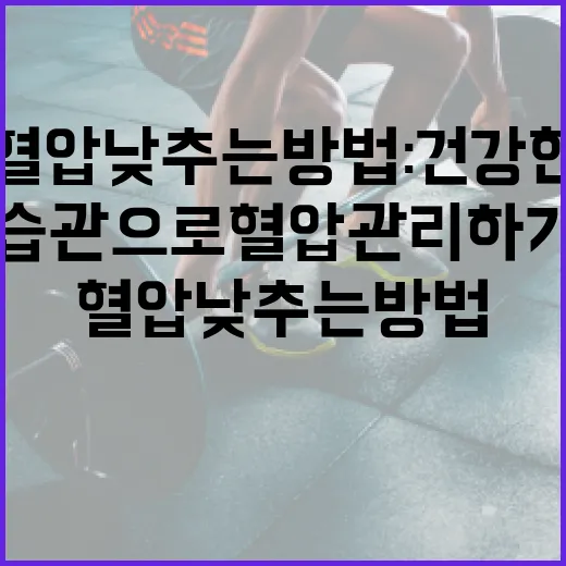 혈압 낮추는 방법: 건강한 습관으로 혈압 관리하기 - 요약