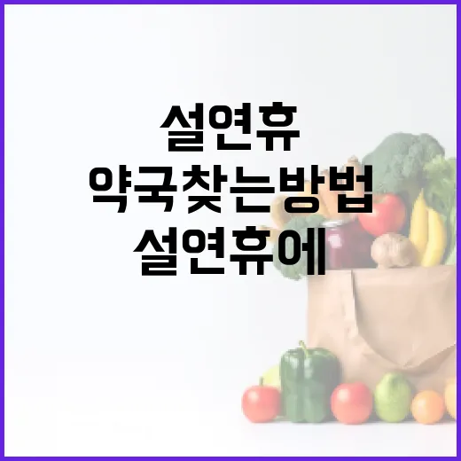 설연휴에 약국 찾는 방법 - 요약