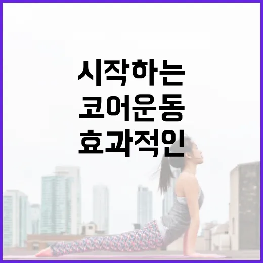 효과적인 코어운동을 시작하는 방법 - 요약