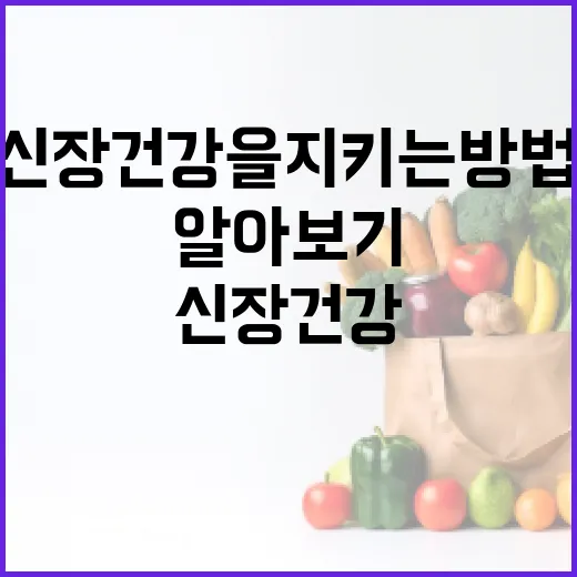 신장 건강을 지키는 방법: 신장에 좋은 음식 알아보기 - 요약