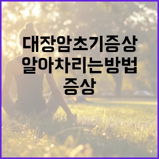 대장암 초기증상을 알아차리는 방법 - 요약