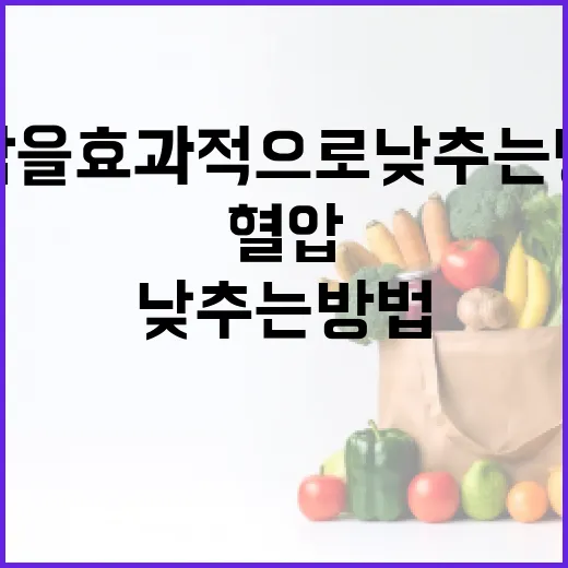 혈압을 효과적으로 낮추는 방법 - 요약