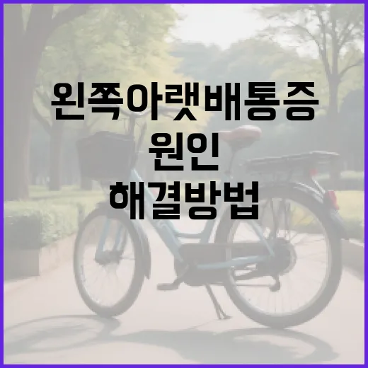 왼쪽 아랫배 통증 원인과 해결 방법 알아보기 - 요약