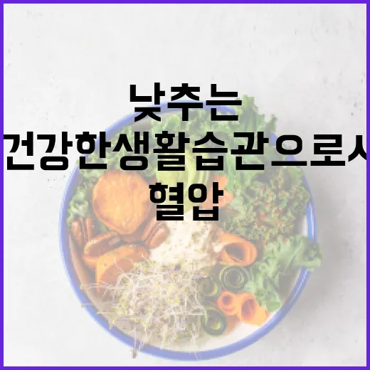 혈압을 낮추는 방법: 건강한 생활 습관으로 시작하기 - 요약