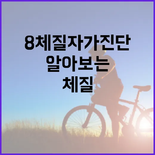 8체질 자가진단을 통해 자신의 체질을 알아보는 방법 - 요약