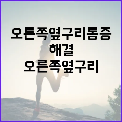 오른쪽 옆구리 통증, 어떻게 해결할까? - 요약