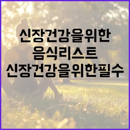 신장 건강을 위한 필수 음식 리스트 - 요약