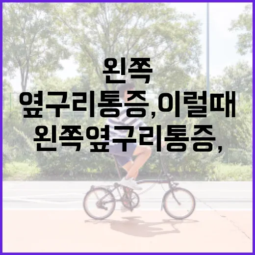 왼쪽 옆구리 통증, 이럴 때 이렇게 해보세요 - 요약