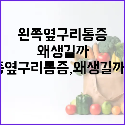 왼쪽 옆구리 통증, 왜 생길까요? 알아야 할 것들 - 요약