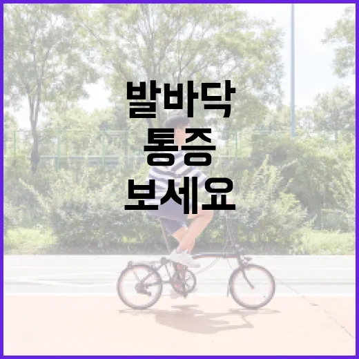 발바닥 통증, 이렇게 관리해보세요! - 요약