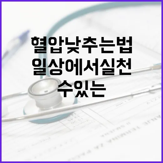 혈압 낮추는 법: 일상에서 실천할 수 있는 간단한 방법 - 요약