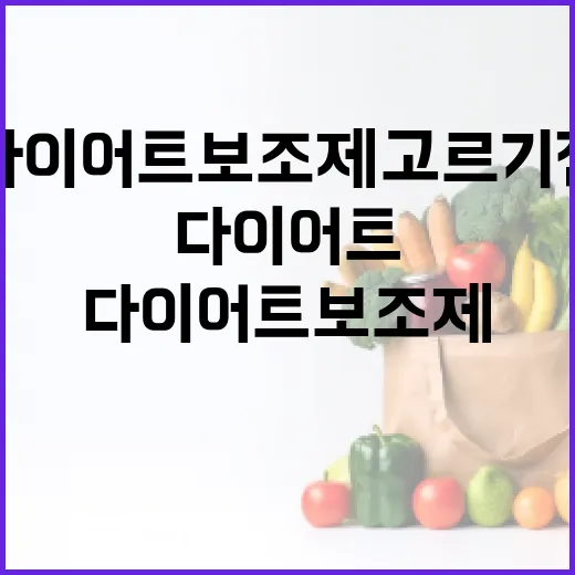 다이어트보조제 고르기 전 확인하는 방법 - 요약