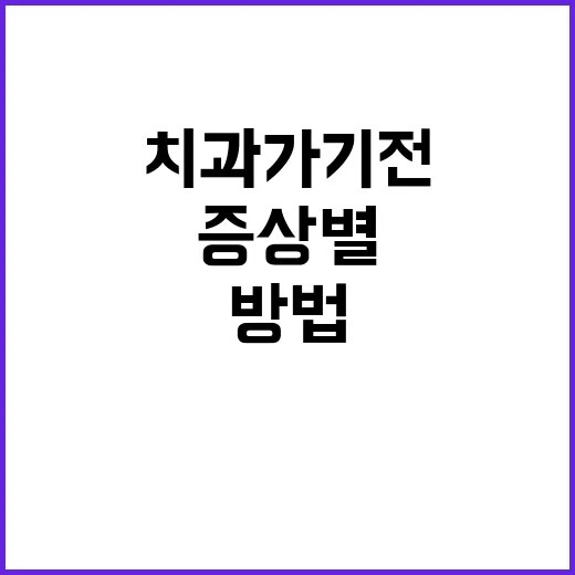 치과 가기 전 증상별로 챙기는 방법 - 요약