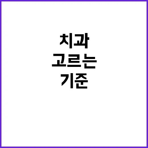 근처치과 잘 고르는 방법, 급할 때도 놓치지 말아야 할 기준 - 요약