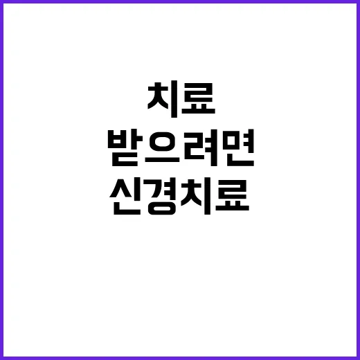 신경치료 덜 불안하게 받으려면 이렇게 준비하세요 - 요약