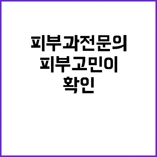 피부과전문의 찾는 방법, 피부 고민이 있을 때 이렇게 확인하세요 - 요약
