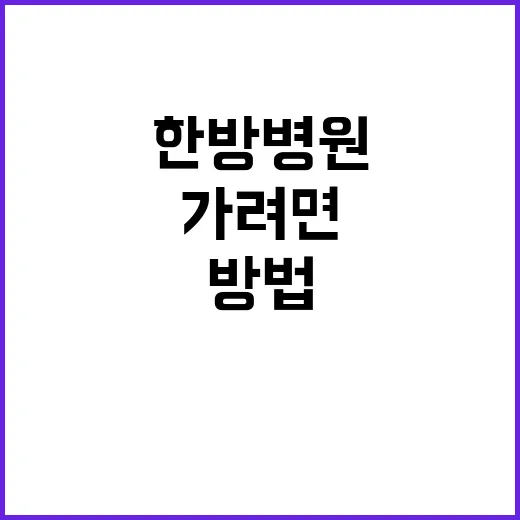 한방병원 처음 가려면 이렇게 확인하는 방법 - 요약