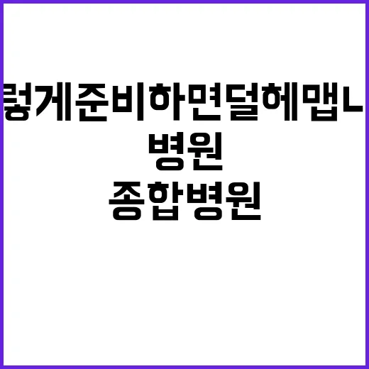 종합병원 처음 가려면 이렇게 준비하면 덜 헤맵니다 - 요약