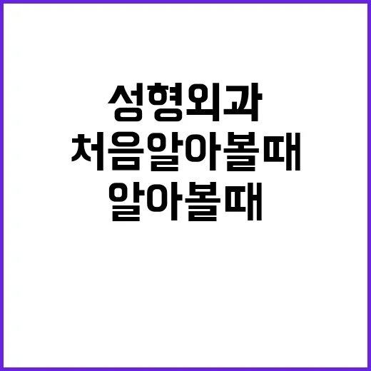 서울성형외과 처음 알아볼 때 확인하는 방법 - 요약