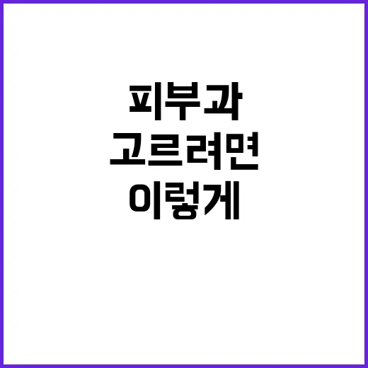 서울피부과 고르려면 이렇게 확인하는 방법 - 요약