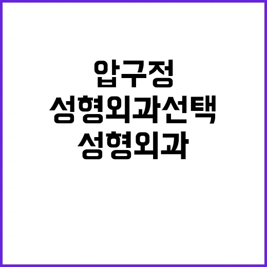 압구정성형외과 선택하려면 이렇게 확인하세요 - 요약