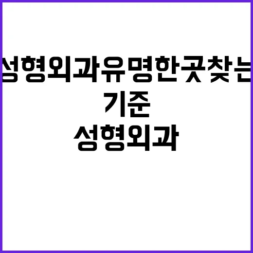 성형외과유명한곳 찾는 방법, 광고보다 먼저 확인할 기준 - 요약