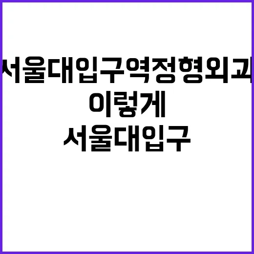 서울대입구역정형외과 처음 가려면 이렇게 준비하면 편합니다 - 요약