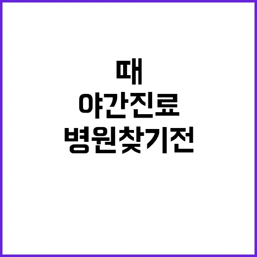 야간진료 이용하는 방법, 급할 때 병원 찾기 전 확인할 것들 - 요약