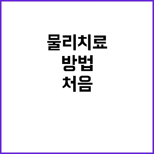 물리치료 처음 받을 때 덜 헤매는 방법 - 요약