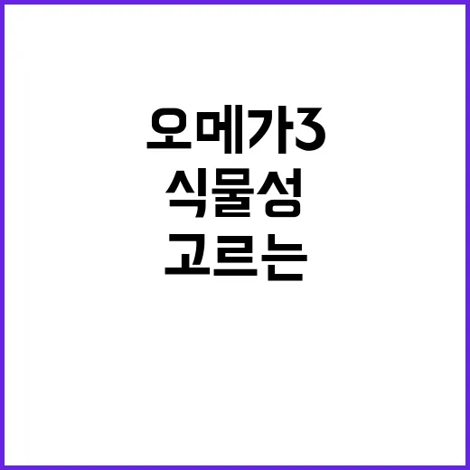 식물성오메가3 고르는 방법, 아마씨유와 조류오일은 이렇게 다릅니다 - 요약