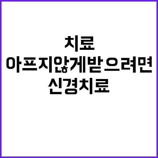 신경치료 아프지 않게 받으려면 이렇게 준비하세요 - 요약