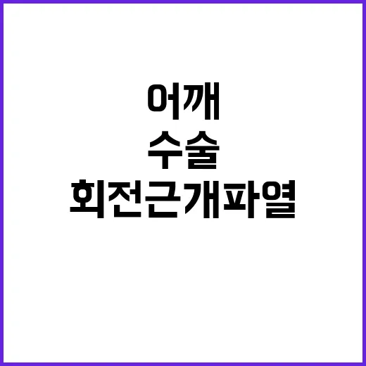 어깨회전근개파열수술 결정하려면 이렇게 확인하세요 - 요약