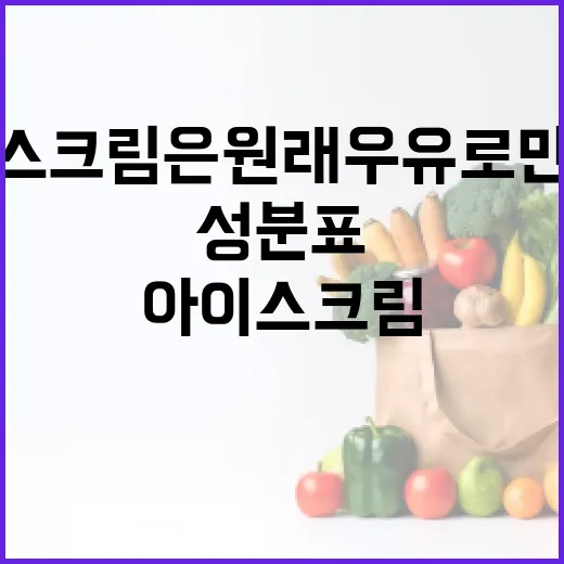 아이스크림은 원래 우유로 만든다, 성분표에서 진짜 유제품 고르는 방법 - 요약