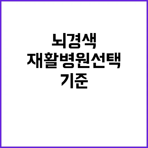 뇌경색재활병원 선택하는 방법, 입원 전 꼭 확인할 기준 - 요약