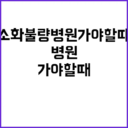 소화불량병원 가야 할 때와 진료 전 준비하는 방법 - 요약